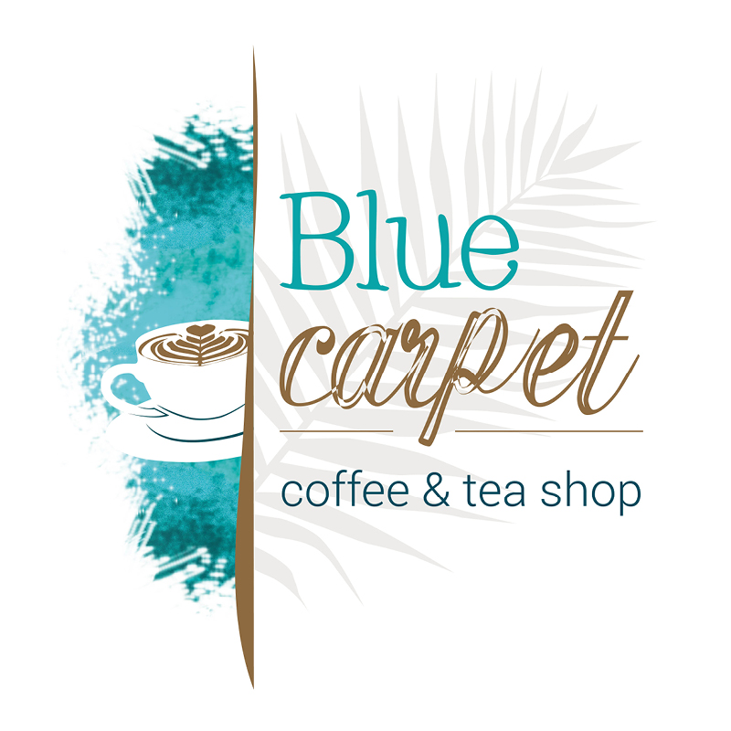Identité visuelle Blue Carpet Coffee & Tea Shop