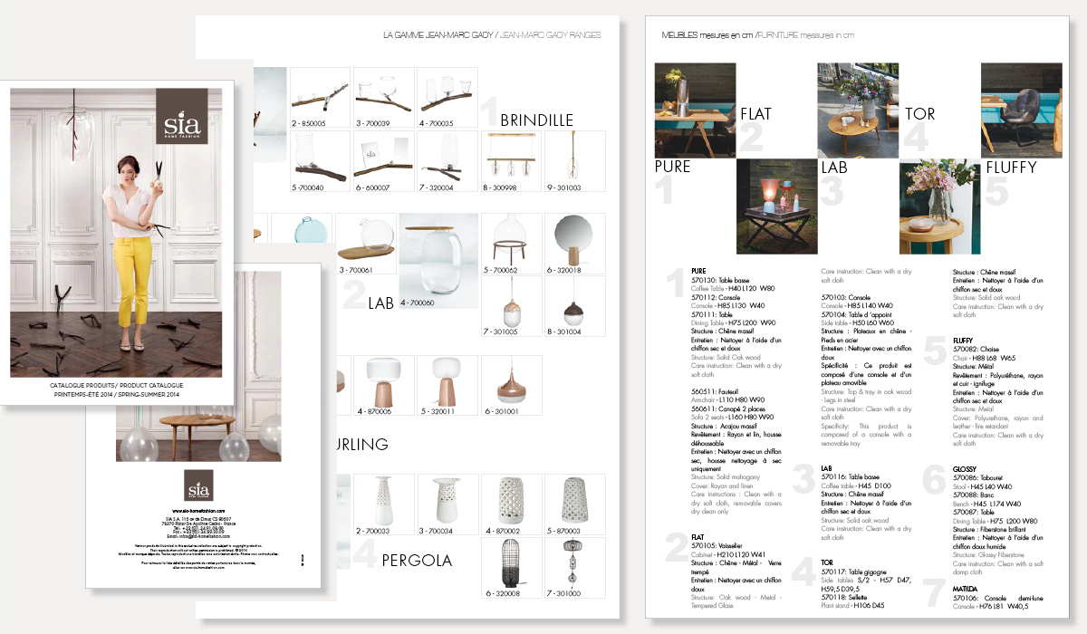 Catalogue produits Sia Home Fashion décoration et art de vivre avec références et visuels décoration