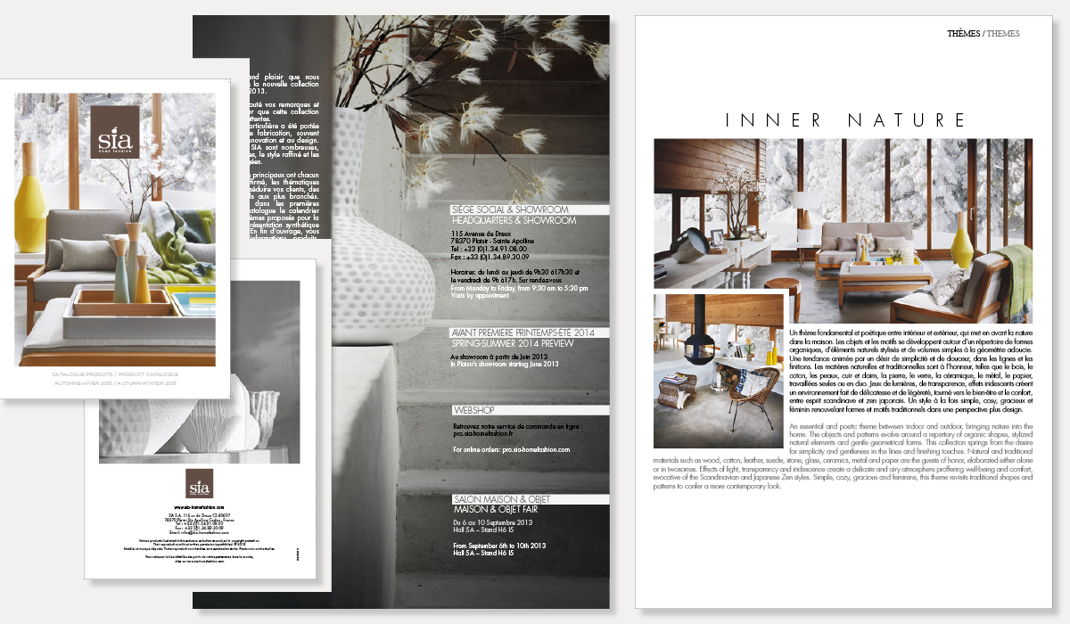 Catalogue Sia Home Fashion mise en page éditoriale marque de decoration et art de vivre