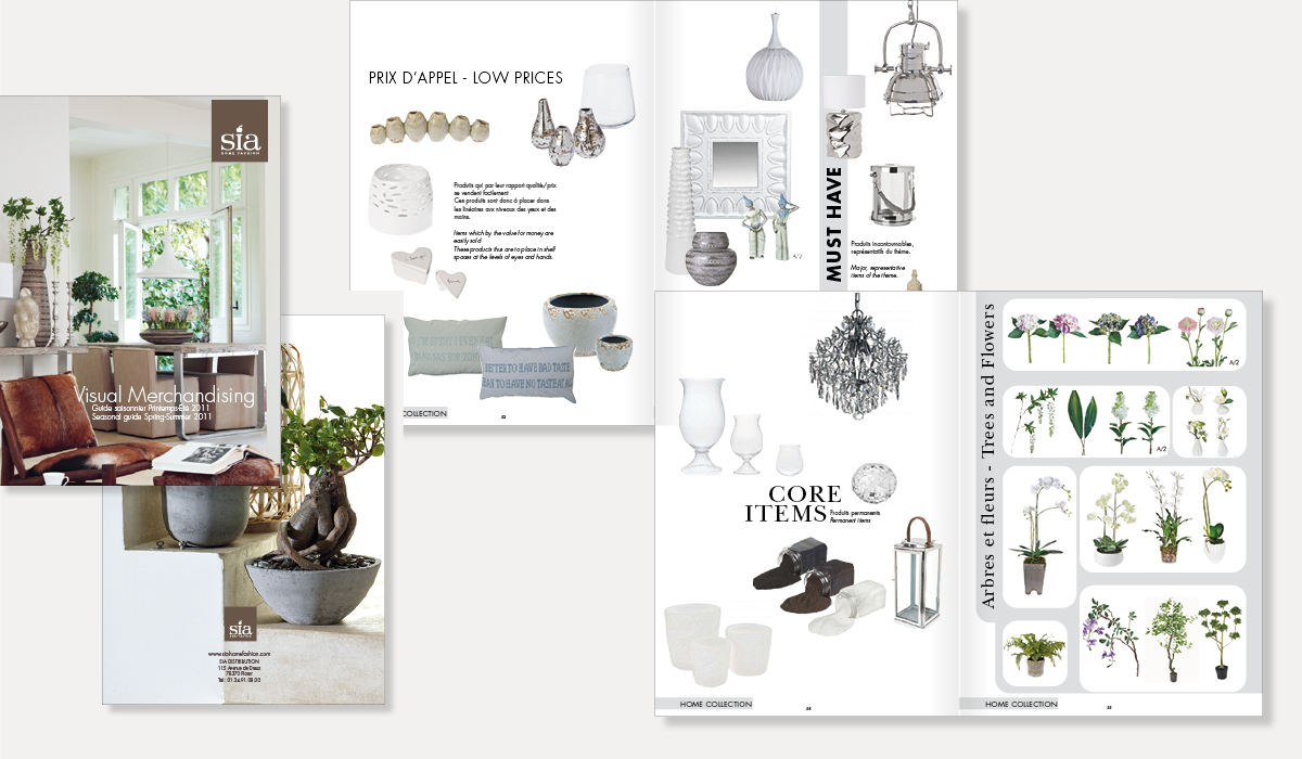 Guide de visual merchandising Sia Home Fashion et fiches produits décoration