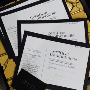 Certificat d’authenticité accompagnant une œuvre d’art originale